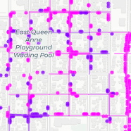 Abundant cherry and plum blossoms across East Queen Anne.